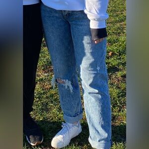 Abercrombie Distressed Dad Curve Love Jeans